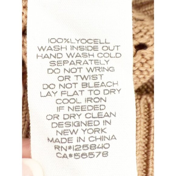 INTERMIX Suki Pointelle Knit Polo Sweater in Tan S - Picture 10 of 11